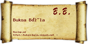 Buksa Béla névjegykártya