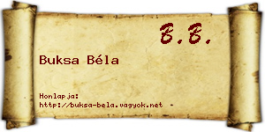 Buksa Béla névjegykártya