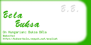 bela buksa business card
