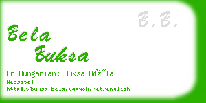 bela buksa business card